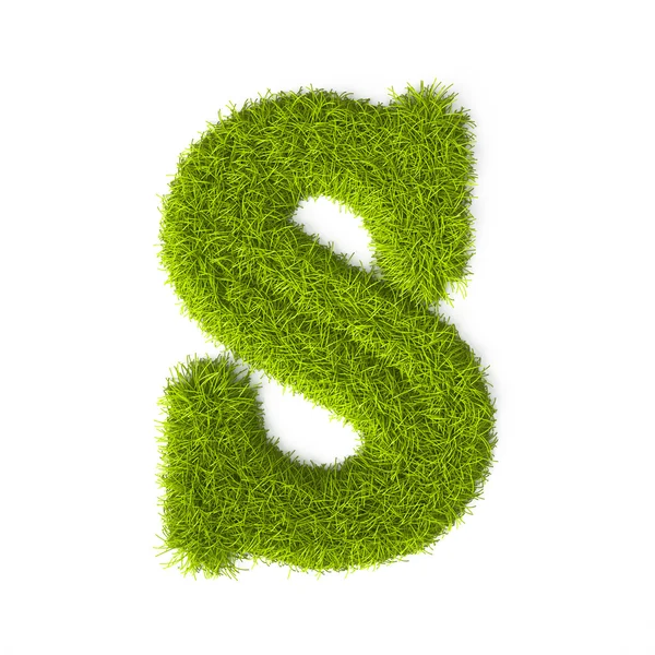 Grass style Latin Alphabet Letter S — Stock Photo, Image