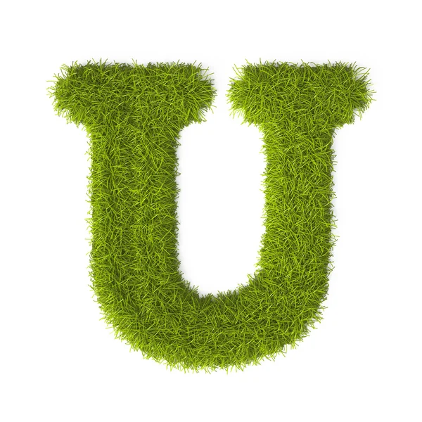 Grass style Latin Alphabet Letter U — Stock Photo, Image