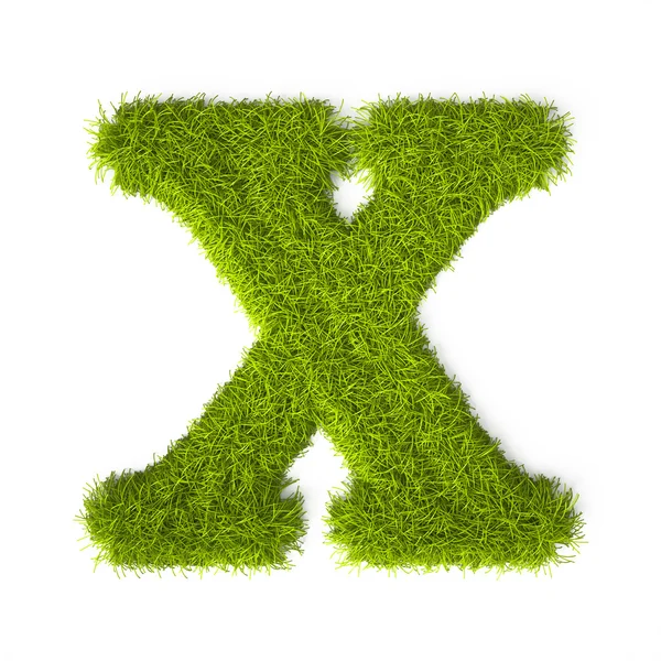 Grass style Latin Alphabet Letter X — Stock Photo, Image