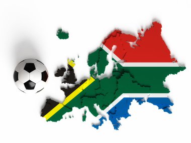 Ulusal sınırları ile Avrupa harita Güney Afrika bayrağı