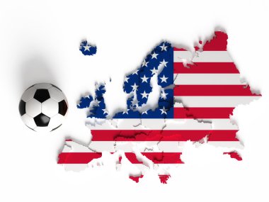 Amerika Birleşik Devletleri bayrağı Ulusal sınırları ile Avrupa Haritası