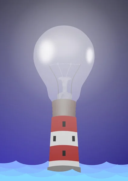 Lightbulb Lighthouse — Stock Photo, Image
