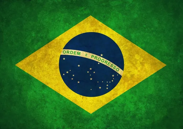Гранж-флаг Бразилии Стоковое Изображение