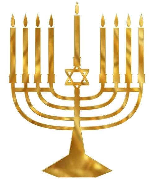 Golden Menorah — Stock Photo, Image