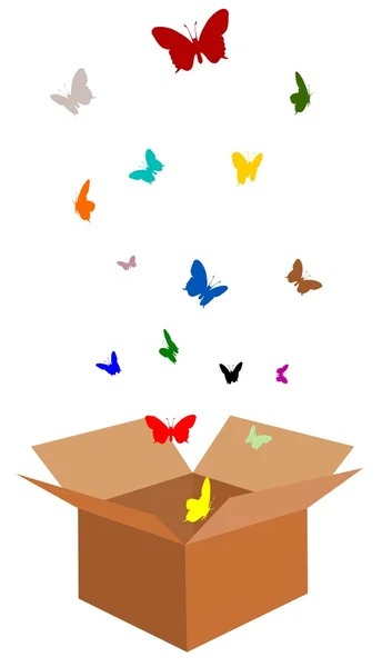 Коробка бабочек — стоковое фото