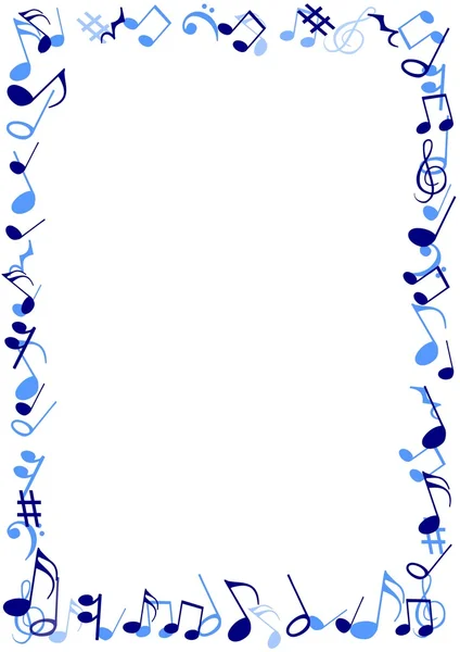 Голубая музыкальная рамка — стоковое фото