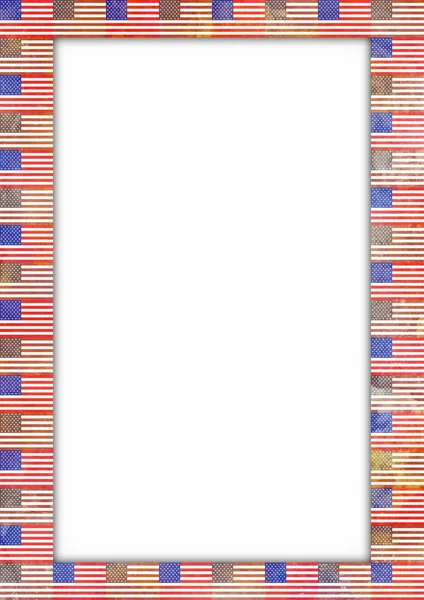 USA flag border — Stock Photo, Image