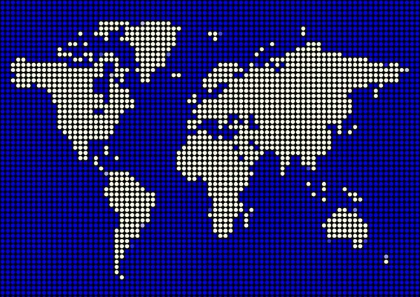 Mapa de puntos blancos azules — Foto de Stock