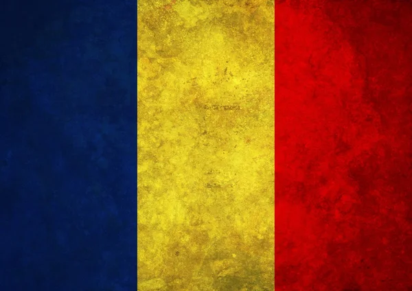 Grunge Tsjaad vlag — Stockfoto