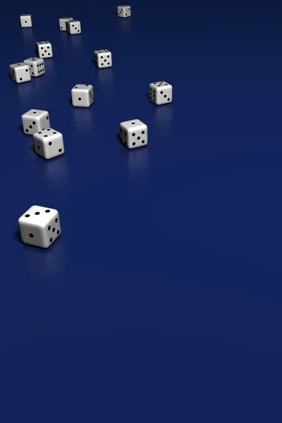 Dice on blue background — Stock Photo, Image