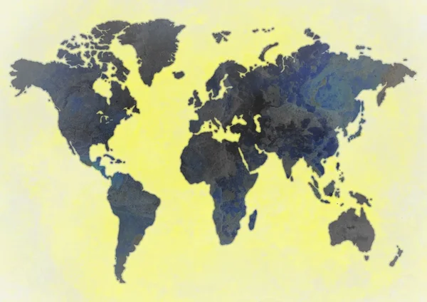 Mapa světa s texturou břidlice — Stock fotografie