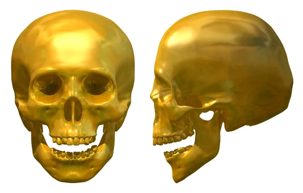 Goldener Totenkopf — Stockfoto