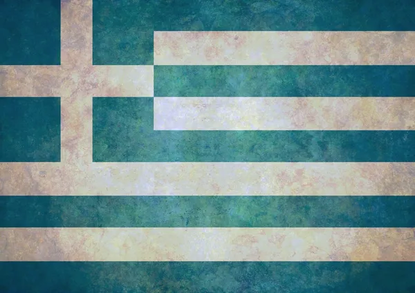 Grunge 希腊国旗 — 图库照片