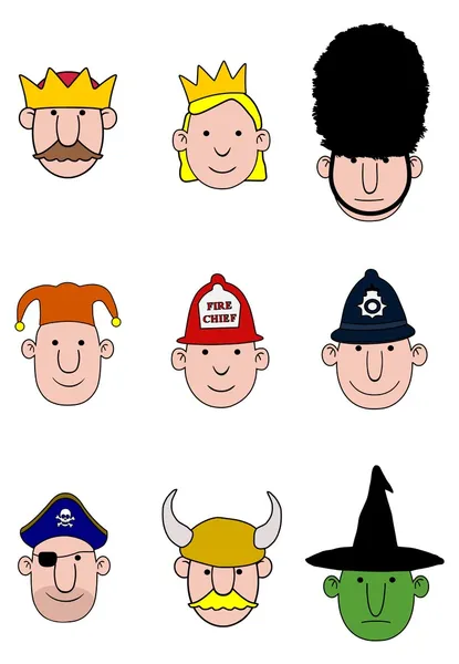 Cartoon character heads — Stock Photo, Image