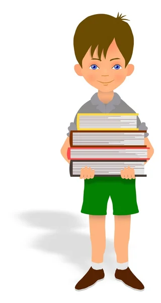 Child carrying books — Stock Photo, Image