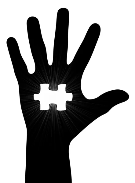 Puzzle hand — Stock Photo, Image