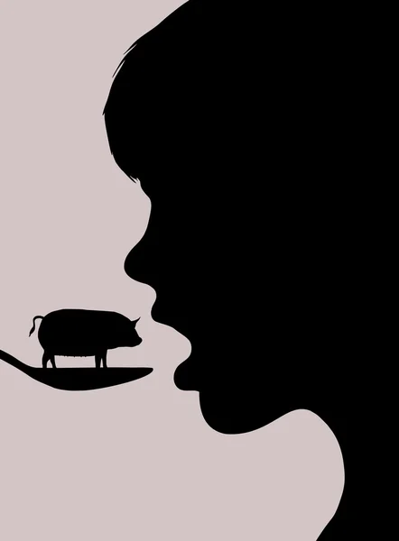 Їдять свиня — стокове фото