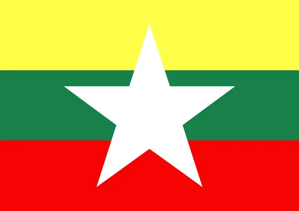 Vlajka Myanmaru — Stock fotografie