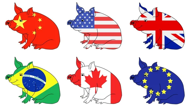 Pork producing countries — Stock Photo, Image