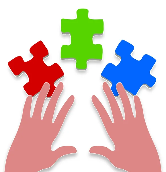 3 stuk jigsaw — Stockfoto