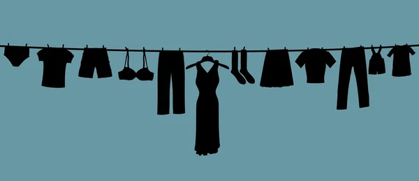 Linha de roupas compridas — Fotografia de Stock