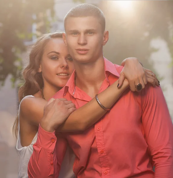 Fashion photo of sexy elegant couple in the tender passion — Stock Photo, Image