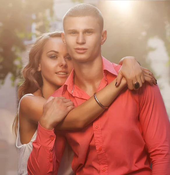 Fashion photo of sexy elegant couple in the tender passion — Stock Photo, Image