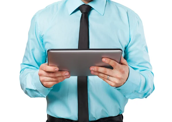 Businessman using his tablet — Stock Photo, Image