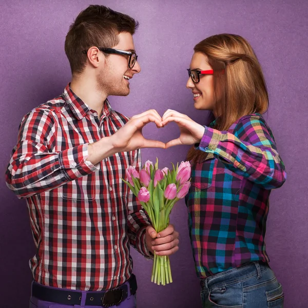 Beautiful couple. Valentine's Day — Stock Photo, Image