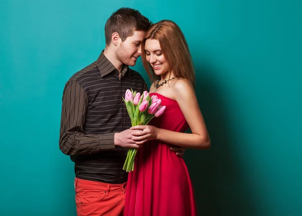 Beautiful couple. Valentine's Day — Stock Photo, Image