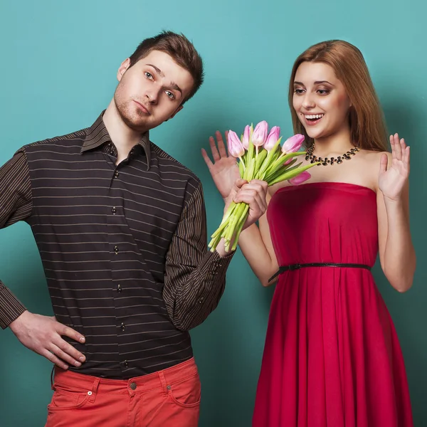 Beautiful couple. Valentine's Day — Stock Photo, Image