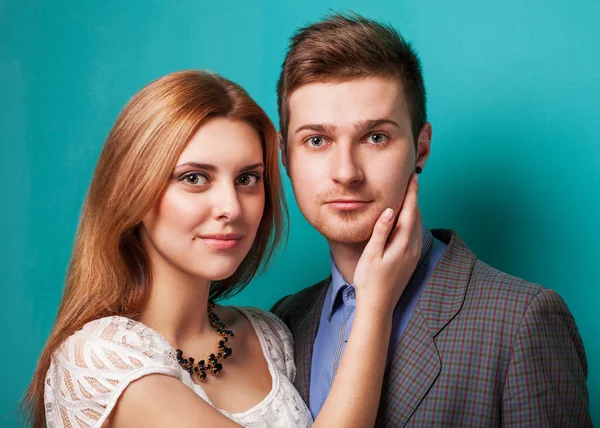 Portrait of young couple in love. Stodio shot. — Stock Photo, Image