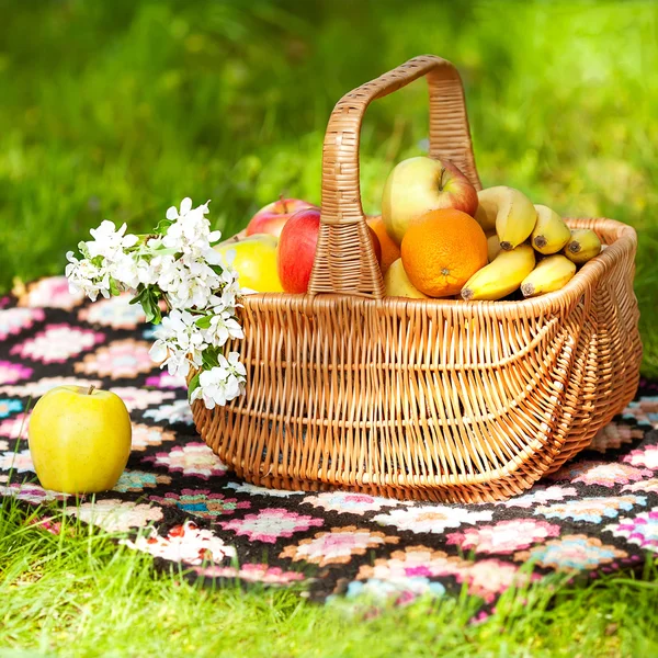 Healthy Organic Apples in the Basket. — Stock Photo, Image