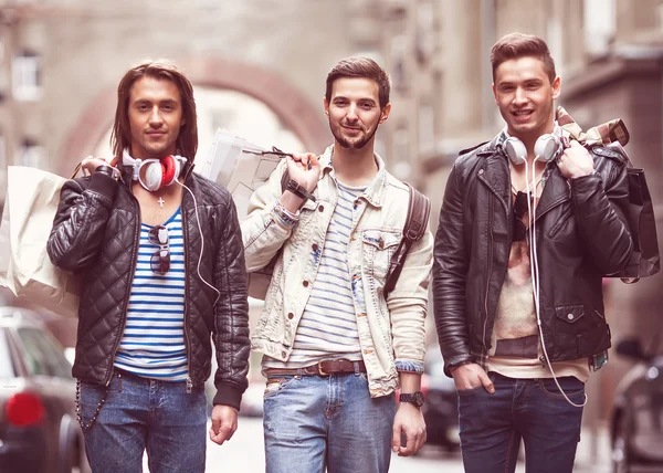 Drie hipster mannen mode — Stockfoto