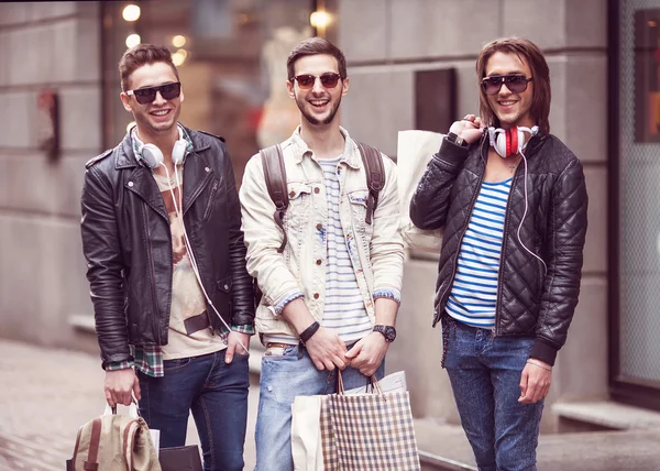 Three men fashion hipster — Stock Photo, Image