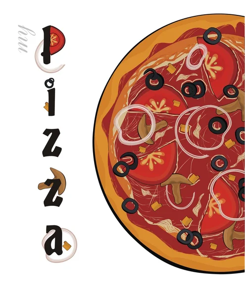 Pizza - ilustração vetorial — Vetor de Stock