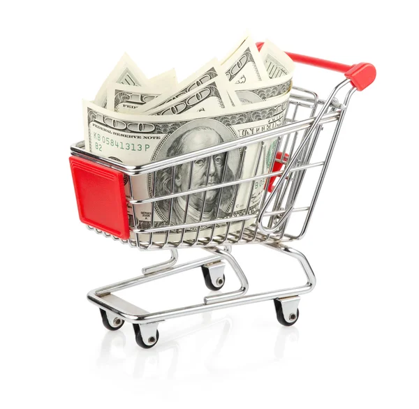 Money in Shopping Cart — Stock Photo, Image