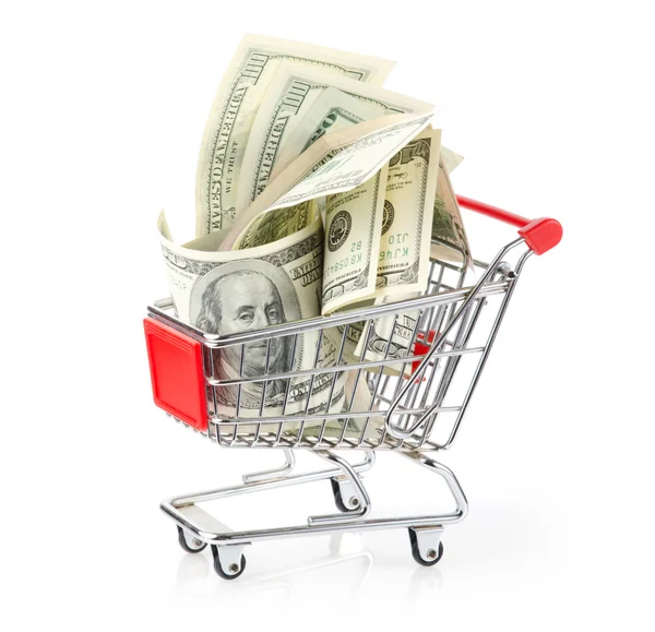 Money in Shopping Cart — Stock Photo, Image
