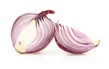 Red Onions on White Background clipart