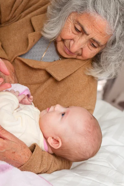 Great Grandma Holding Baby — Stock Photo, Image