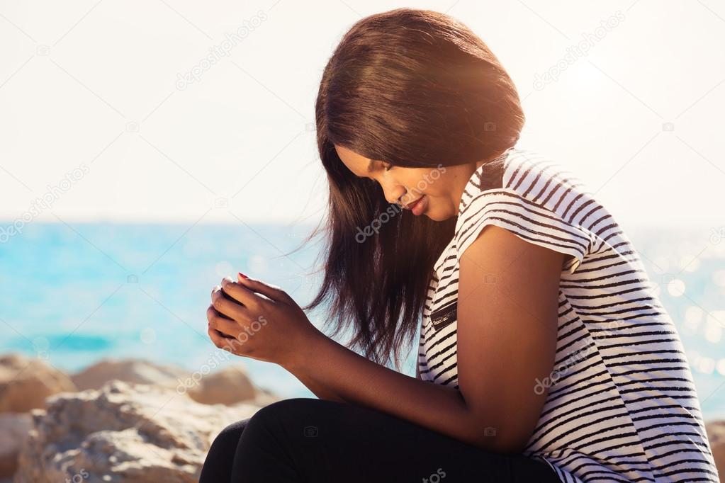 Girl Praying In Nature