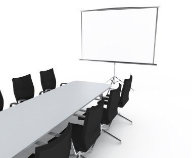 boş bir oda ve konferans masa toplantısı