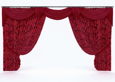 Kırmızı perde kumaş arka plan dokusu