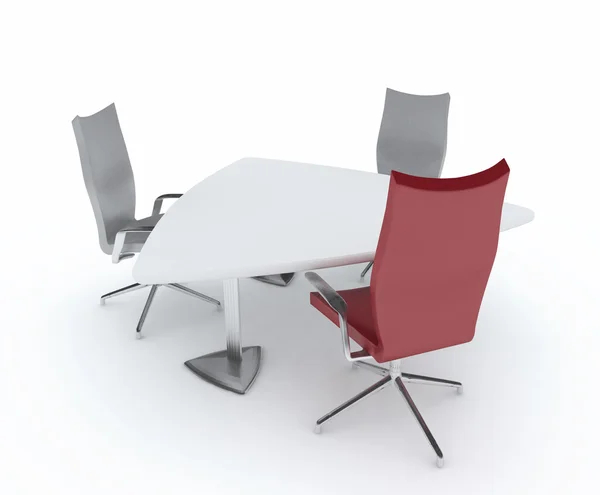 Driehoekige tafel en stoelen — Stockfoto