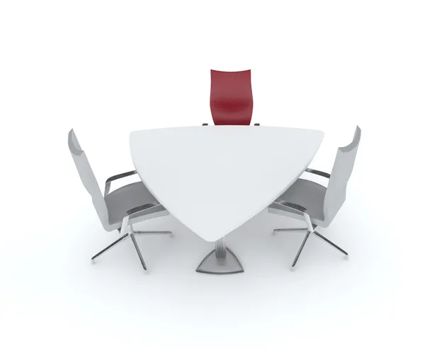 Driehoekige tafel en stoelen — Stockfoto