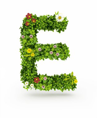 hierba verde letra b