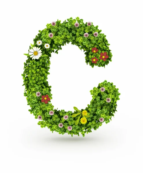 Green Grass Letter C — Stock Photo, Image