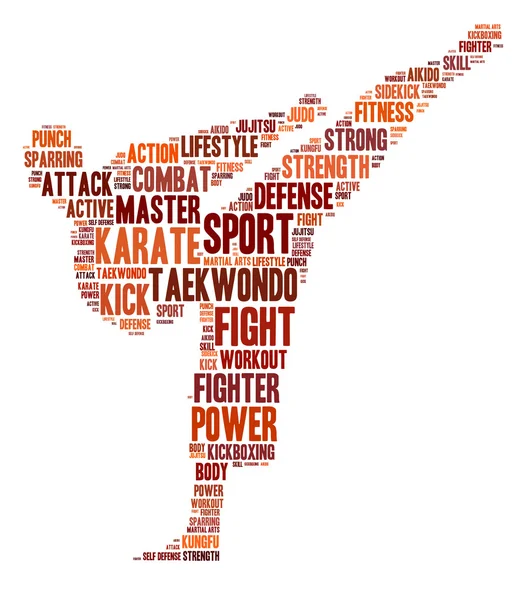 Beyaz arka plan üzerinde karate grafik