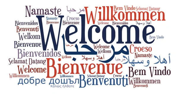 Welcome phrase in different languages — Stock Photo, Image