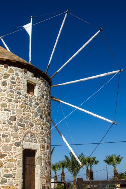 Old windmill from the greek island of Kos clipart